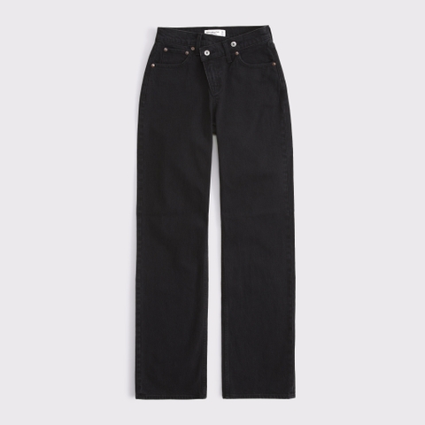 Женские джинсы Abercrombie & Fitch Curve Love High Rise 90s Relaxed Crossover Waistband Jean