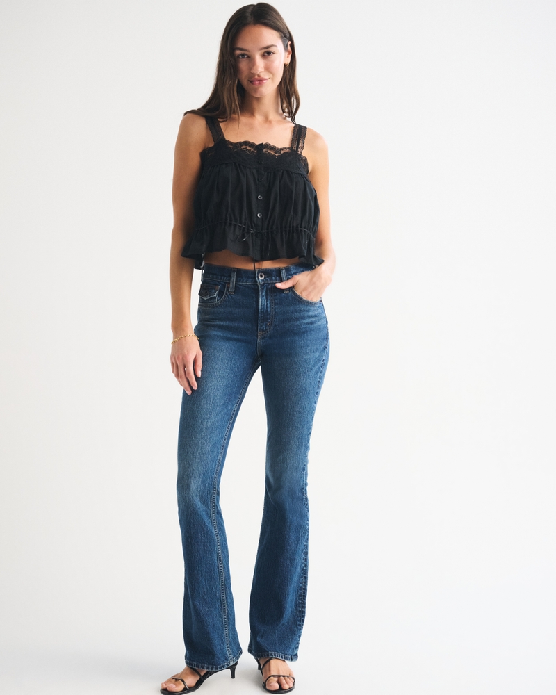 High Rise Bootcut Jean - dark y2k pocket by Abercrombie & Fitch