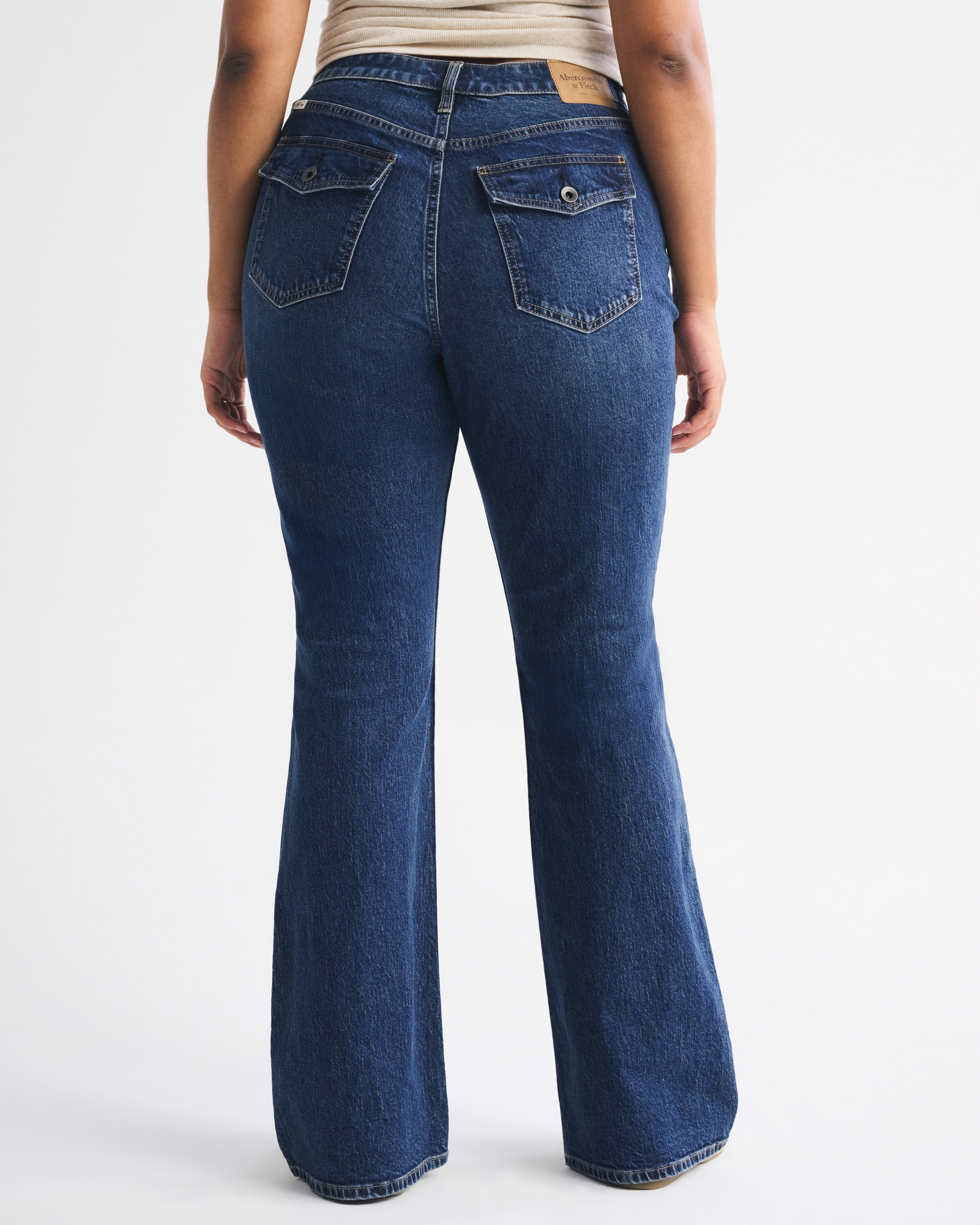 Abercrombie & Fitch Curve Love High Rise Bootcut Jean In Blue