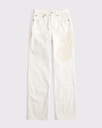 High Rise 90s Relaxed Crochet-Style Jean from Abercrombie & Fitch - $59.99