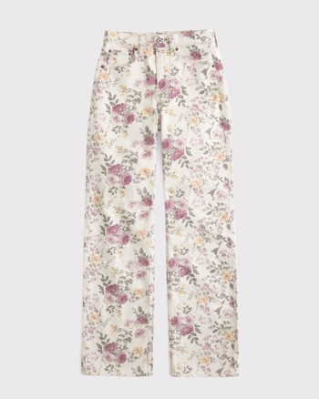 High Rise 90s Relaxed Floral Print Jean