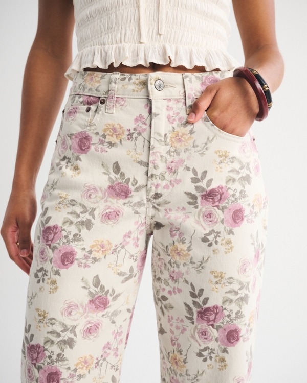 Curve Love High Rise 90s Relaxed Floral Print Jean