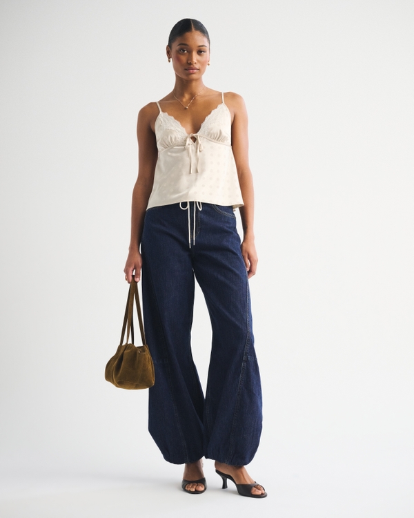 Curve Love Linen-Blend High Rise Balloon Jean