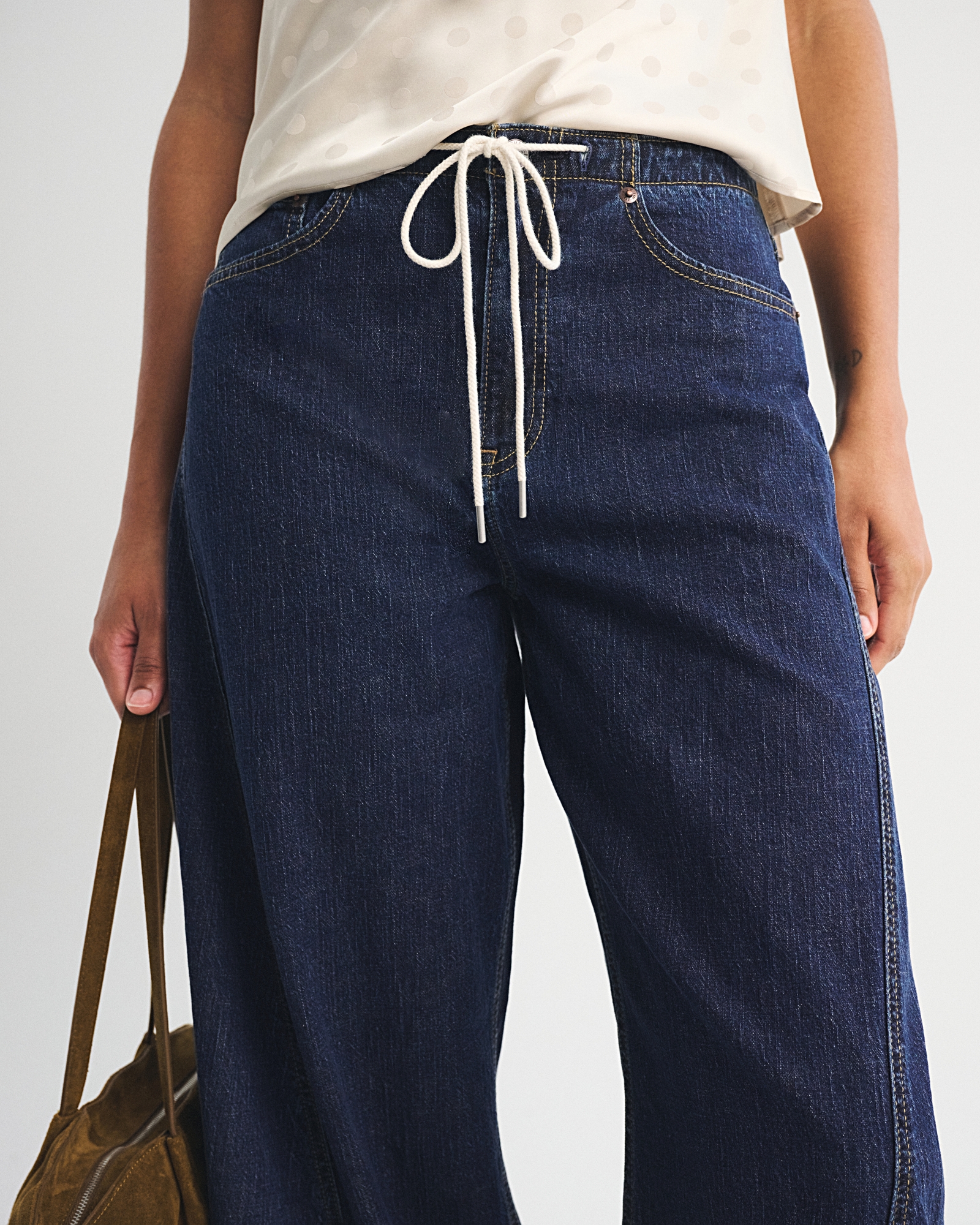 Curve Love Linen-Blend High Rise Balloon Jean