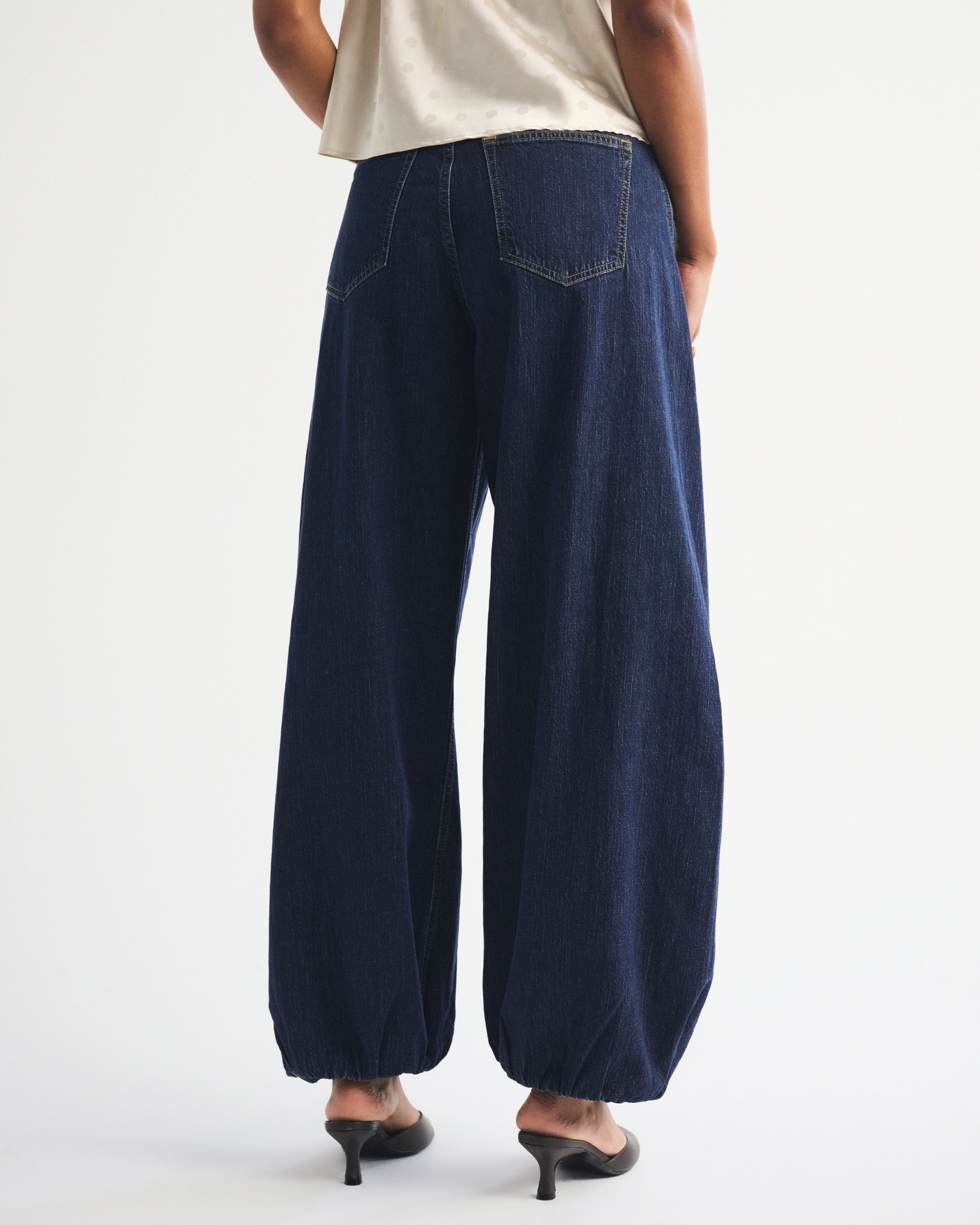 Curve Love Linen-Blend High Rise Balloon Jean