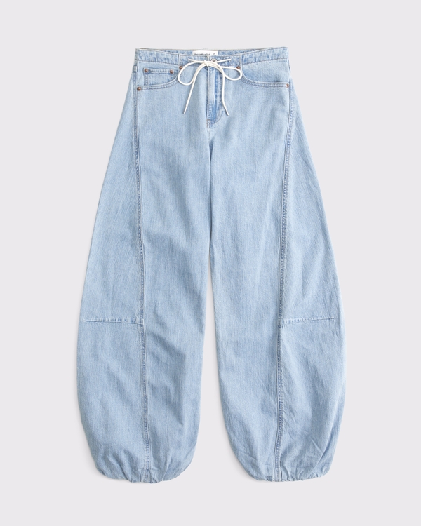 Women's Linen-Blend High Rise Balloon Jean | Women's Clearance