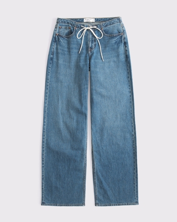 Linen-Blend Low Rise Ultra Loose Jean