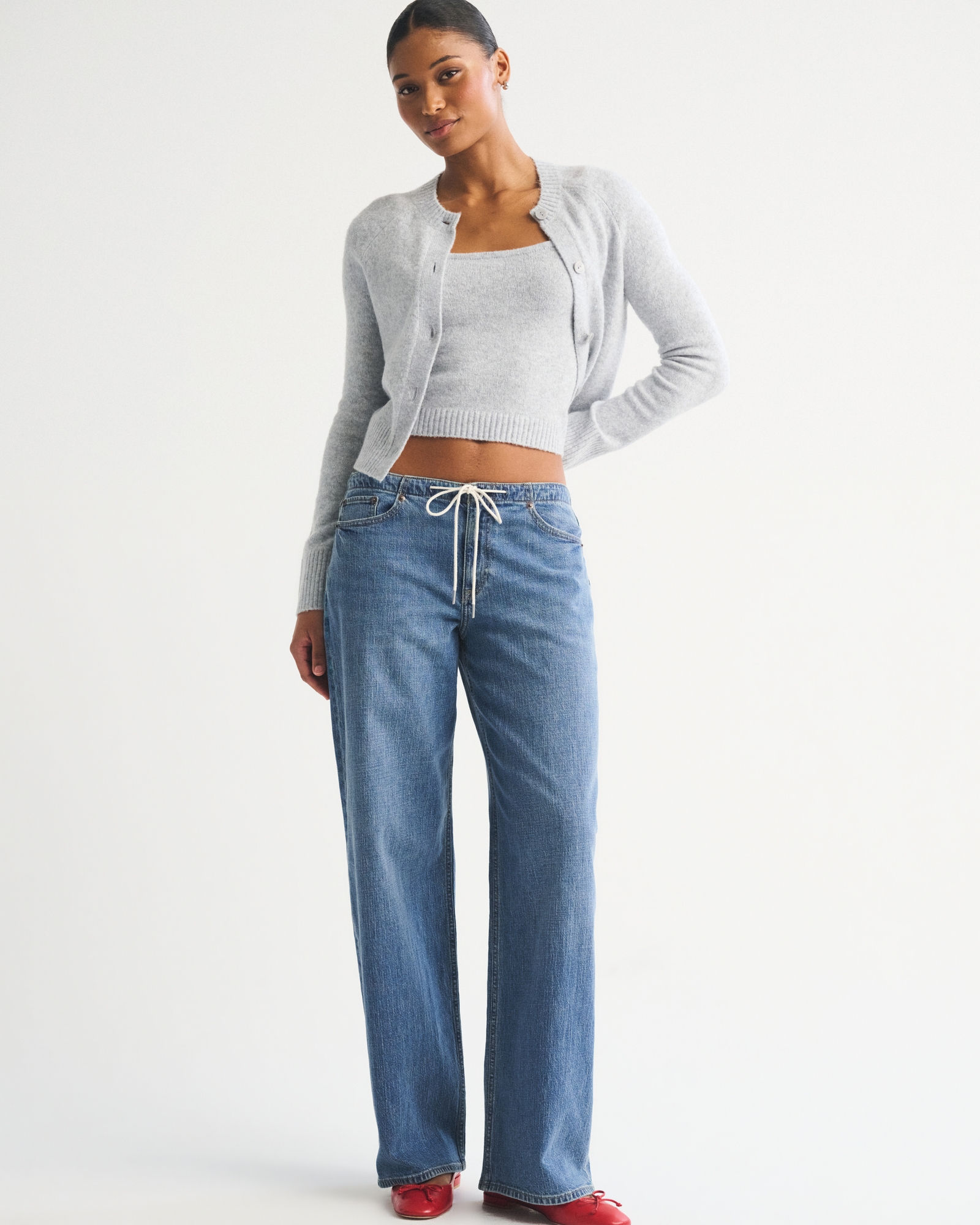 Curve Love Linen-Blend Low Rise Ultra Loose Jean