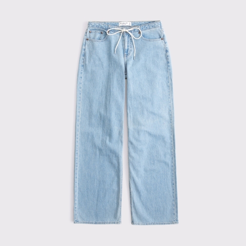 Женские джинсы Abercrombie & Fitch Curve Love Linen-Blend Low Rise Ultra Loose Jean