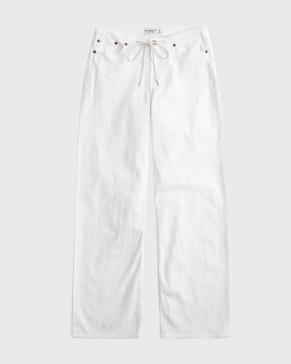 Linen-Blend Low Rise Ultra Loose Jean