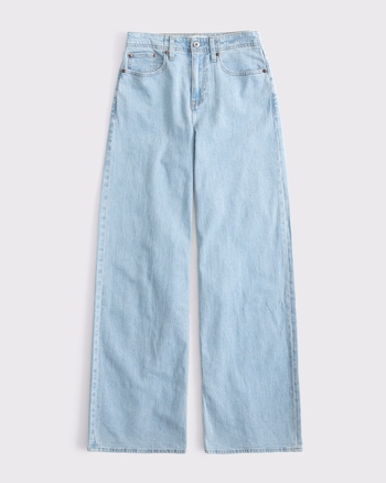 Linen-Blend High Rise Wide Leg Jean