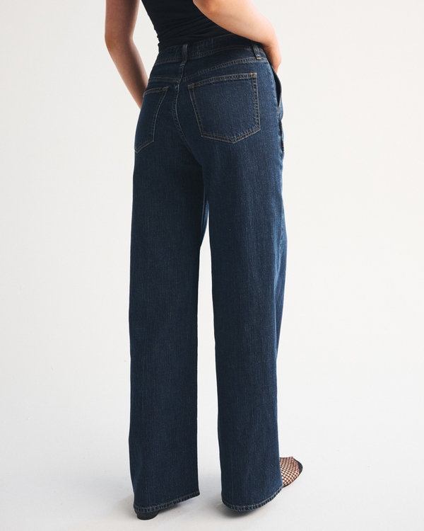 Linen-Blend High Rise Wide Leg Jean