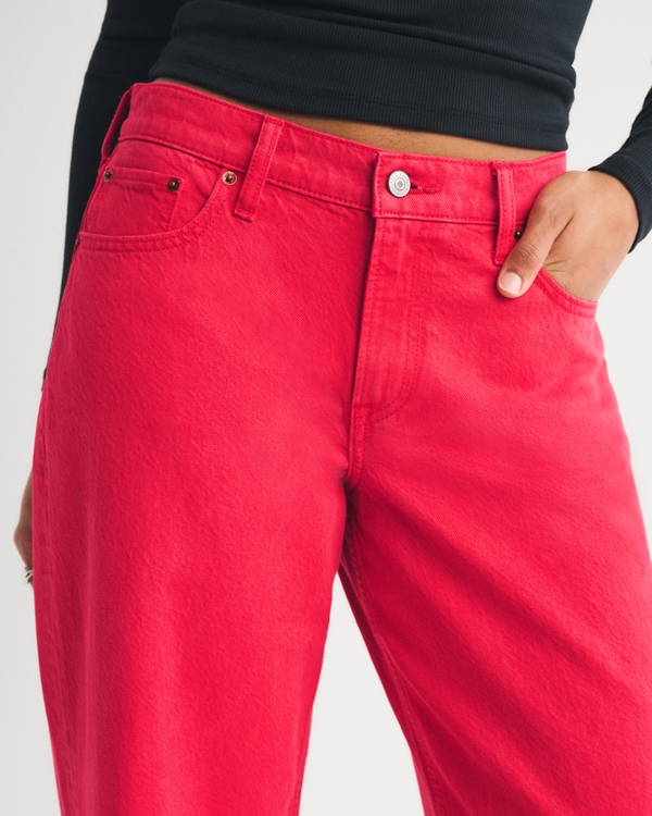 Curve Love Low Rise Ultra Loose Red Jean