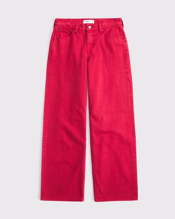 Curve Love Low Rise Ultra Loose Red Jean from Abercrombie & Fitch - $59.99