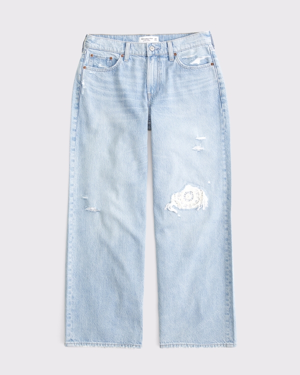 Curve Love Low Rise Ultra Loose Crochet-Style Jean