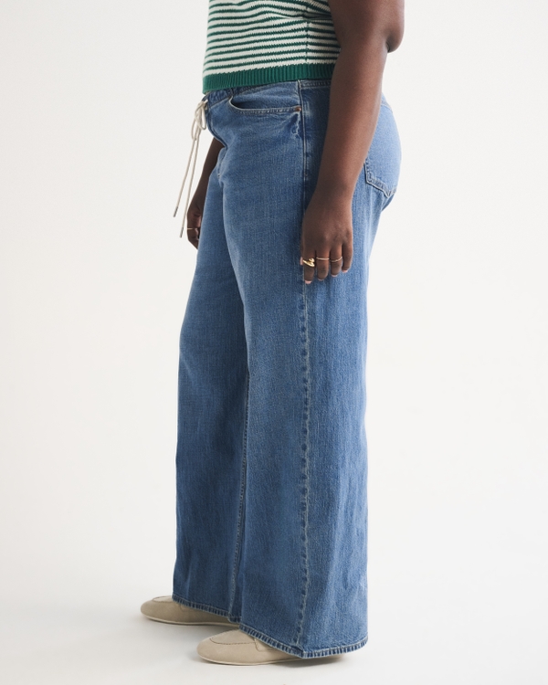 Women's Curve Love Linen-Blend Low Rise Ultra Loose Drawstring
