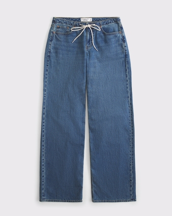 Curve Love Linen-Blend Low Rise Ultra Loose Drawstring Jean from Abercrombie & Fitch - $90