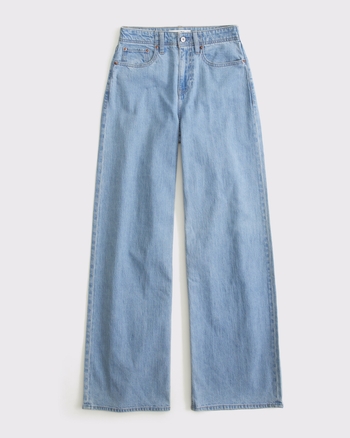 Linen-Blend High Rise Wide Leg Jean
