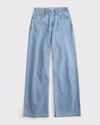 Linen-Blend High Rise Wide Leg Jean