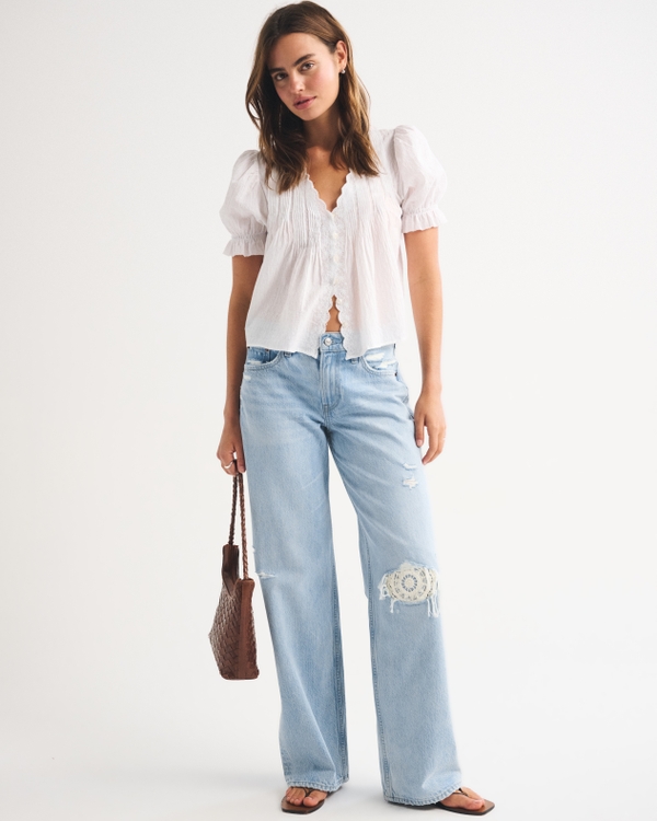 Curve Love Low Rise Ultra Loose Jean, Light view 1