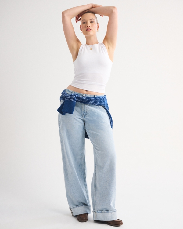 Curve Love Low Rise Ultra Loose Jean, Light Cuff view 1