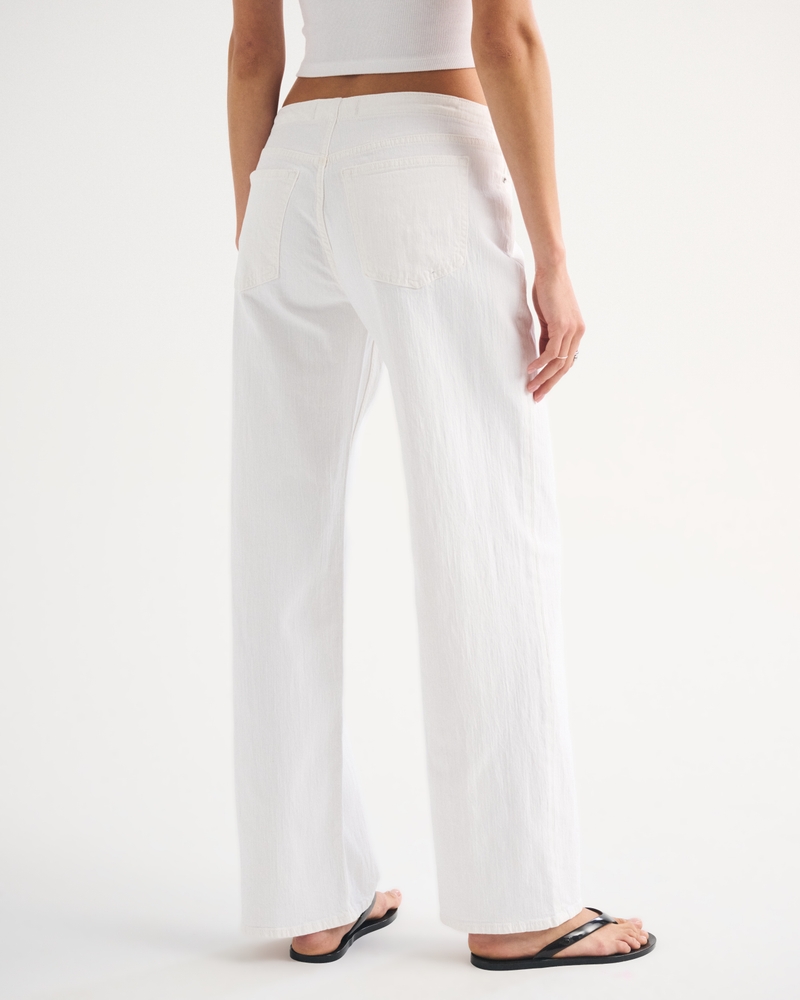 Linen-Blend Low Rise Ultra Loose Drawstring Jean - thumbnail 5