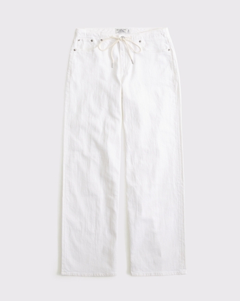 Linen-Blend Low Rise Ultra Loose Drawstring Jean from Abercrombie & Fitch - $90