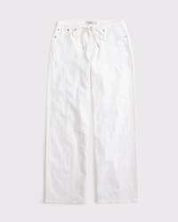 Linen-Blend Low Rise Ultra Loose Drawstring Jean