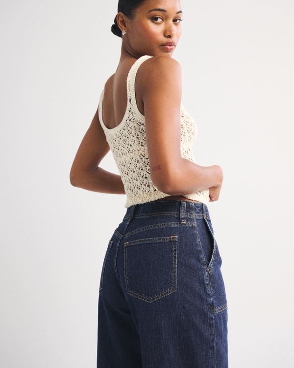 Women's Linen-Blend Curve Love High Rise Wide Leg Jean | Women's