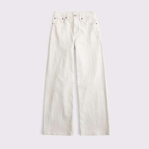 Женские джинсы Abercrombie & Fitch Linen-Blend High Rise Wide Leg Jean