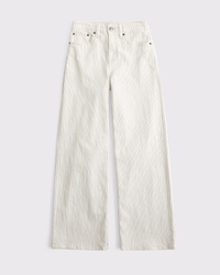 Linen-Blend High Rise Wide Leg Striped Jean