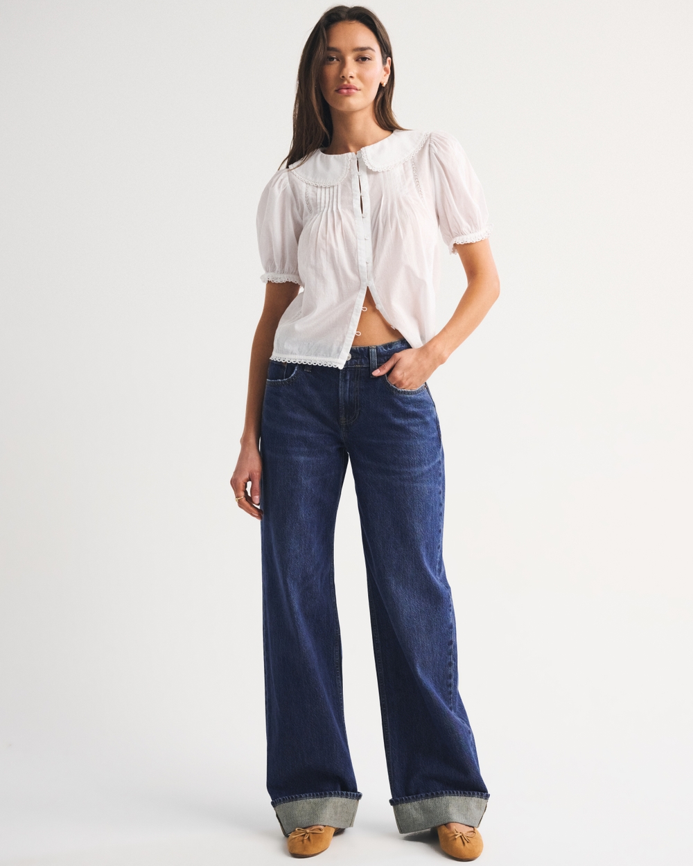 Low Rise Ultra Loose Cuffed Hem Jean