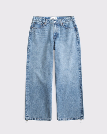 Low Rise Ultra Loose Bungee Hem Jean