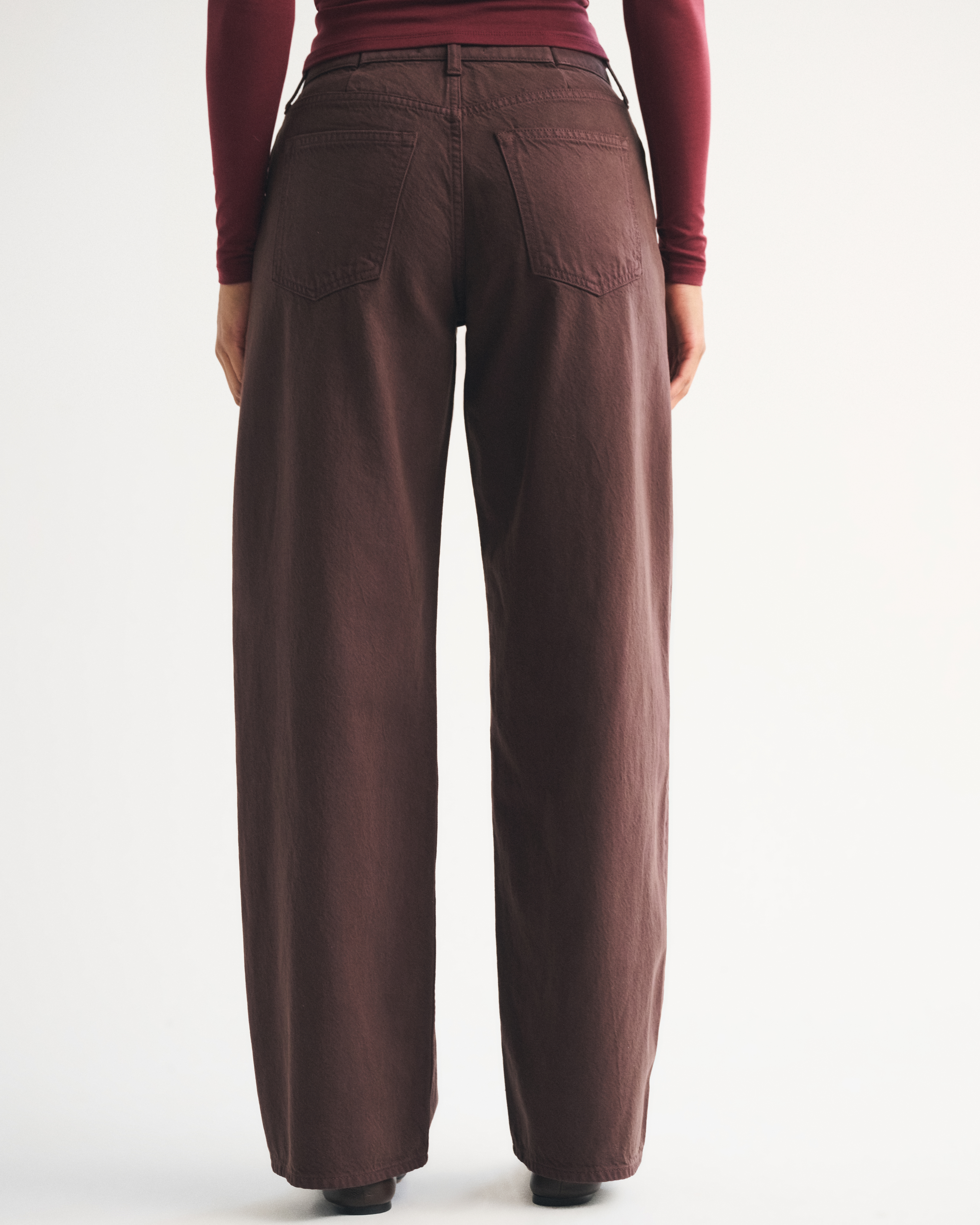 Abercrombie & Fitch Curve Love Low Rise Ultra Loose Jean In Brown