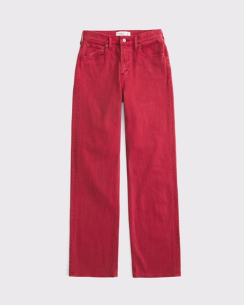 Curve Love High Rise 90s Relaxed Red Jean