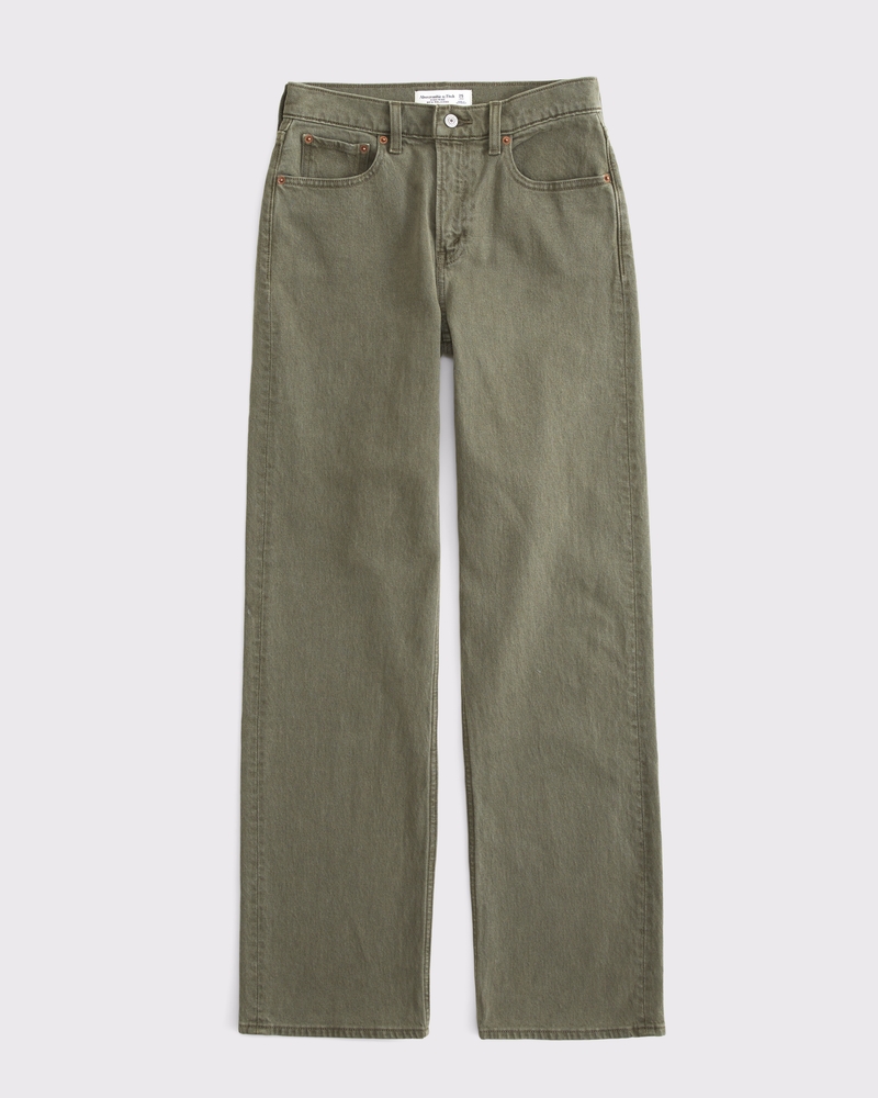 90s dirk bikkembergs スラックス カーキ オリーブ Women's High Rise 90s Relaxed Olive Jean | Women's Clearance