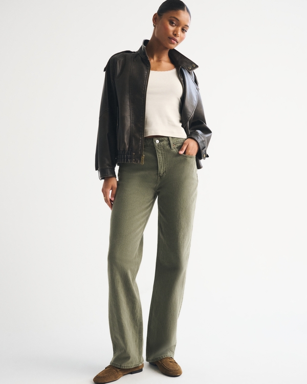 Curve Love High Rise 90s Relaxed Olive Jean