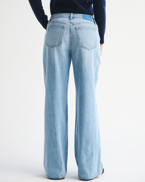Women's Curve Love High Rise Wide Leg Fish Embroidered Jean