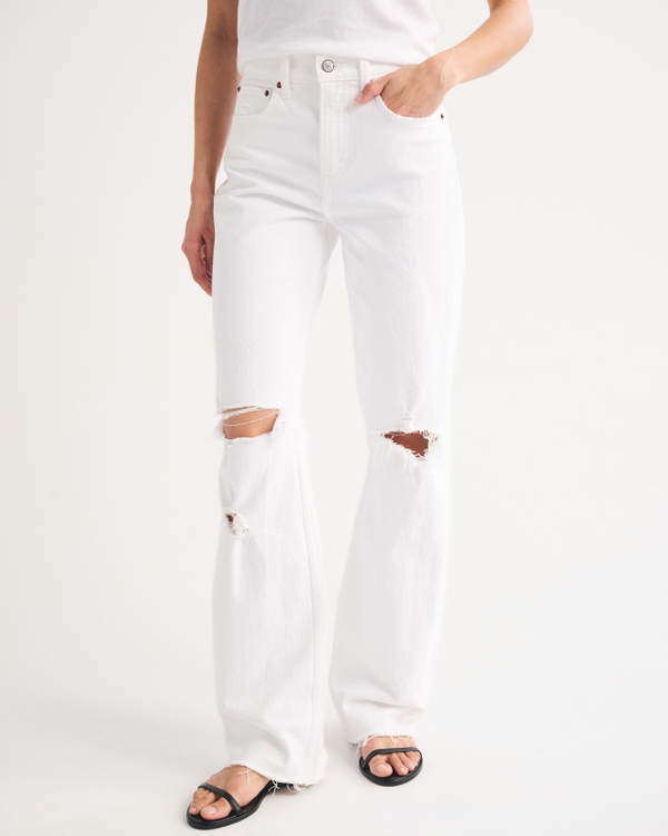 High Rise 90s Relaxed Jean, White Destroy view 2