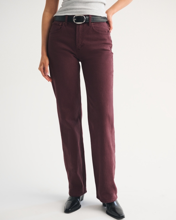 High Rise 90s Relaxed Burgundy Jean