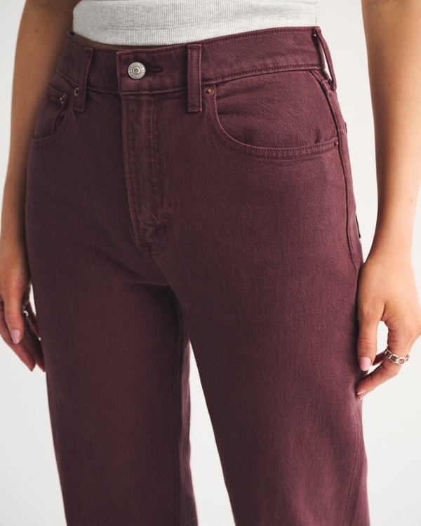 High Rise 90s Relaxed Burgundy Jean