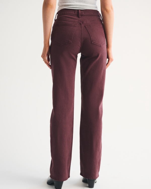 High Rise 90s Relaxed Burgundy Jean