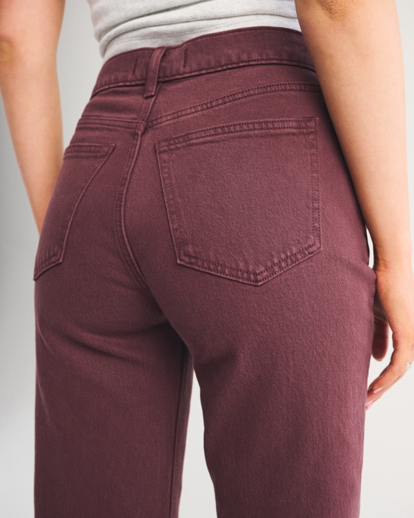 High Rise 90s Relaxed Burgundy Jean