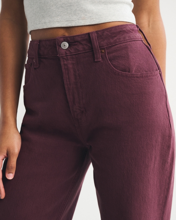 Curve Love High Rise 90s Relaxed Burgundy Jean