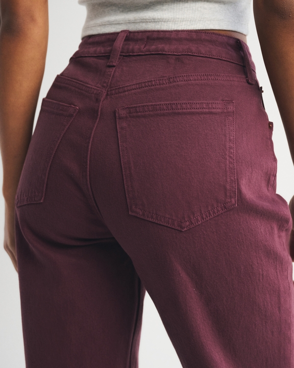 Curve Love High Rise 90s Relaxed Burgundy Jean