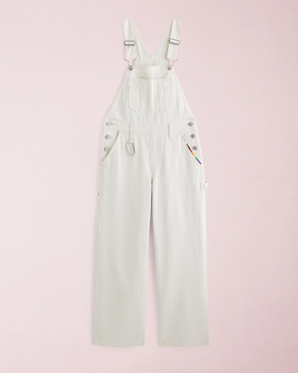Pride Ultra Loose Denim Overall, Cream view 1