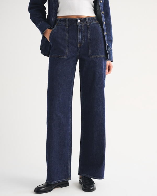 High Rise Wide Leg Jean, Dark view 2