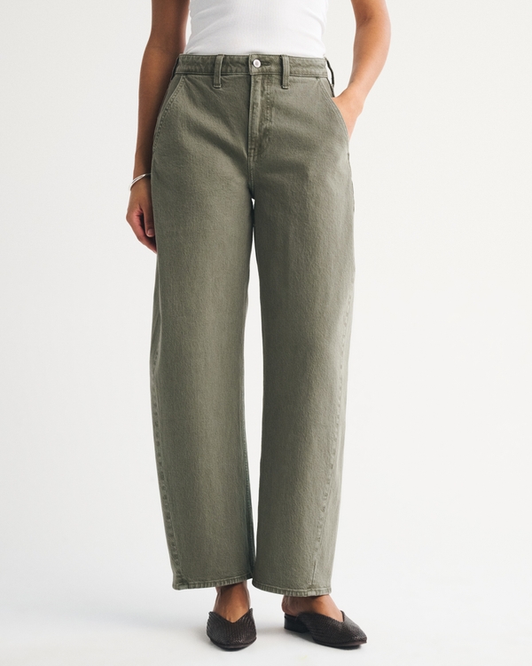 Curve Love High Rise Barrel Olive Jean