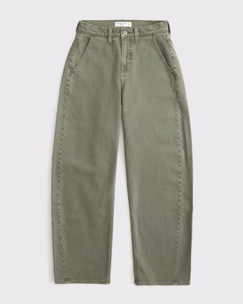 Curve Love High Rise Barrel Olive Jean
