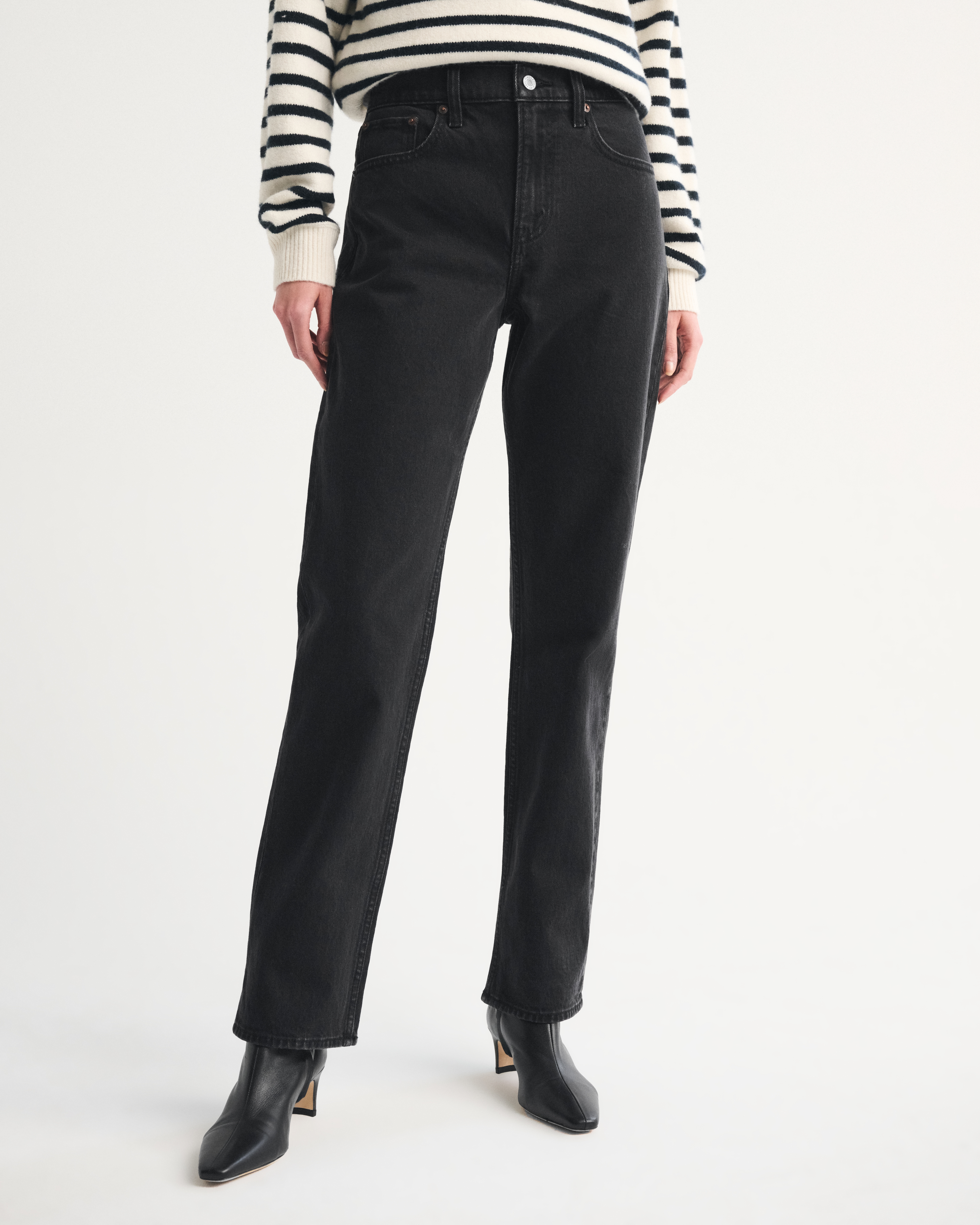 Женские джинсы Abercrombie & Fitch High Rise 90s Straight Jean, цвет: Чёрный, вариант 1 — фото 3